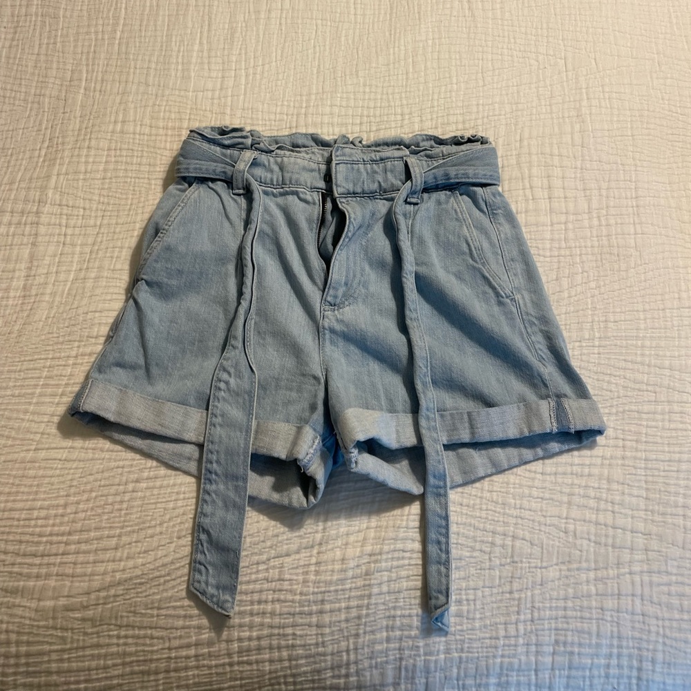 Express Demin Shortie Extreme High Rise With Belt